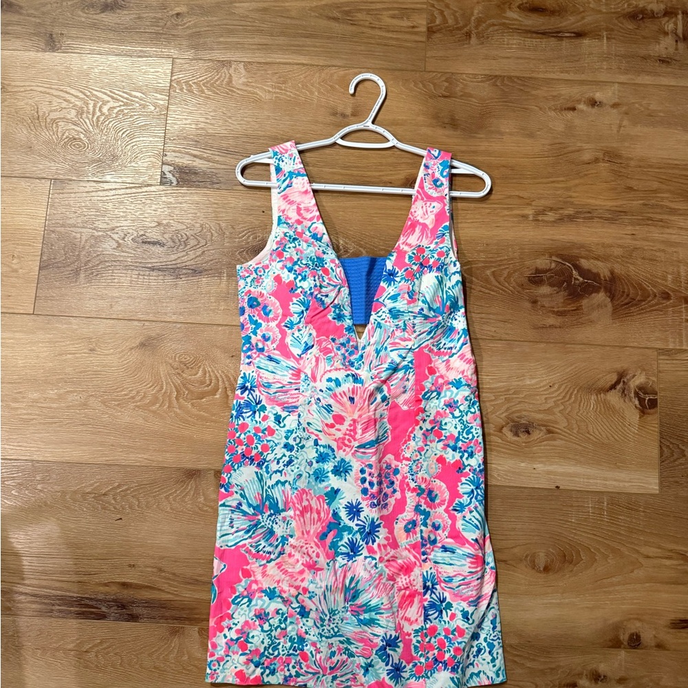 Lilly Pulitzer Pink and Blue Floral Backless Dress